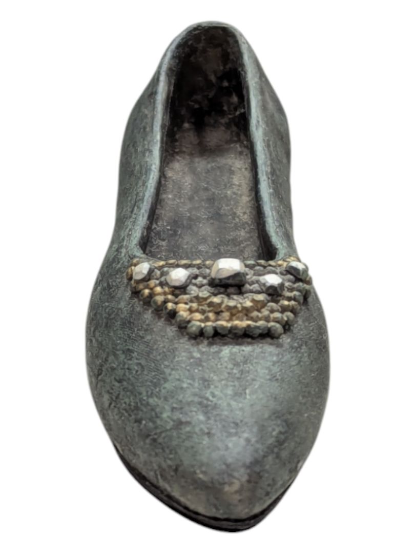 Mini Ceramic Shoe- Stone Blue with Gems