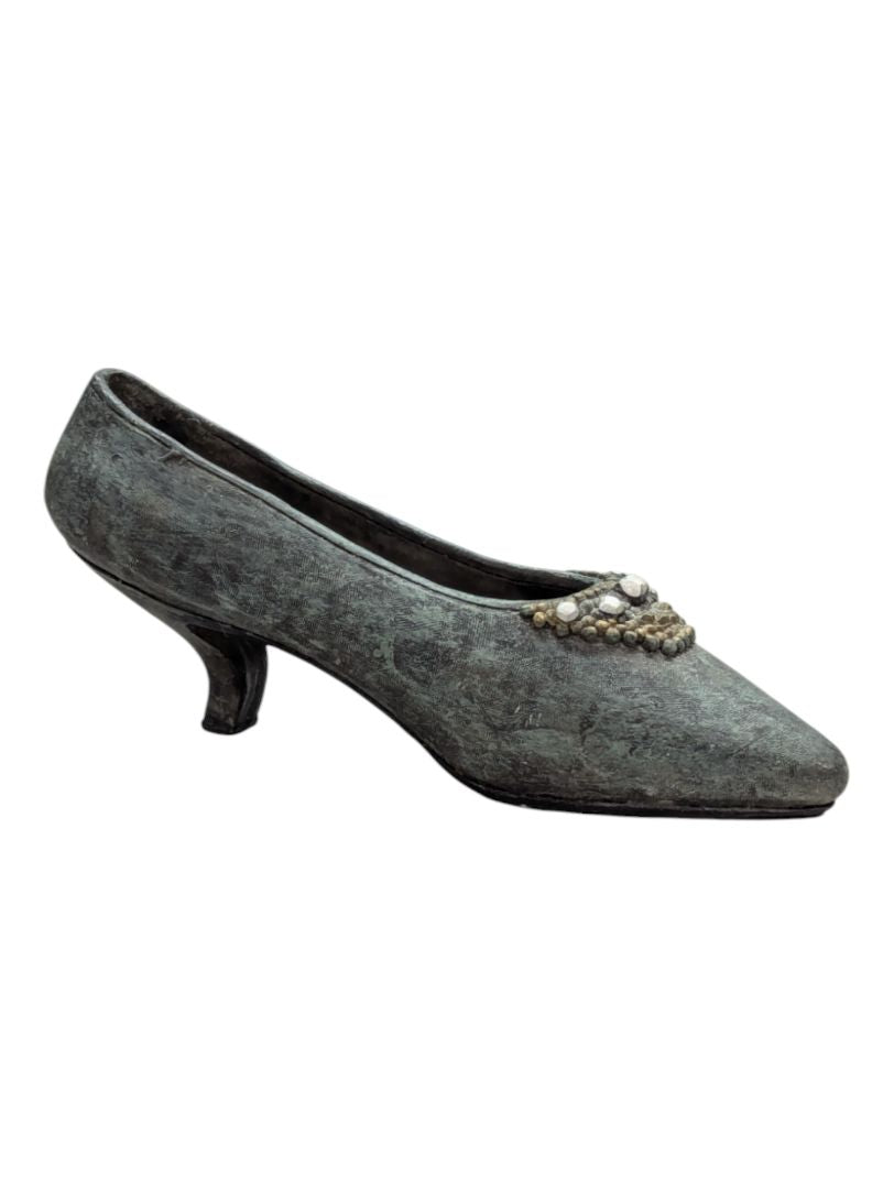 Mini Ceramic Shoe- Stone Blue with Gems