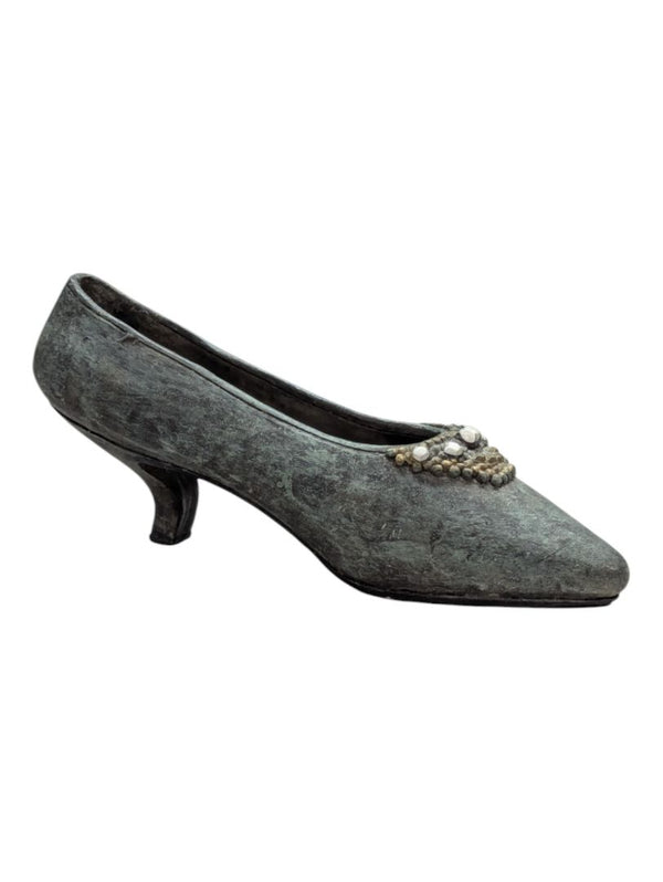 Mini Ceramic Shoe- Stone Blue with Gems