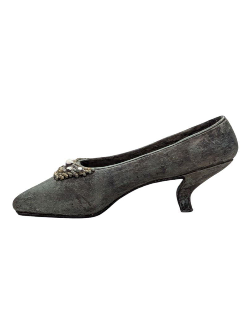 Mini Ceramic Shoe- Stone Blue with Gems