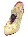 Mini Ceramic Shoe- Cream Shoes with Grapes