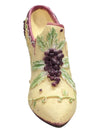 Mini Ceramic Shoe- Cream Shoes with Grapes