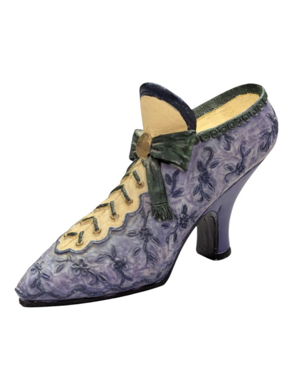 Mini Ceramic Shoe- Purple with Laces
