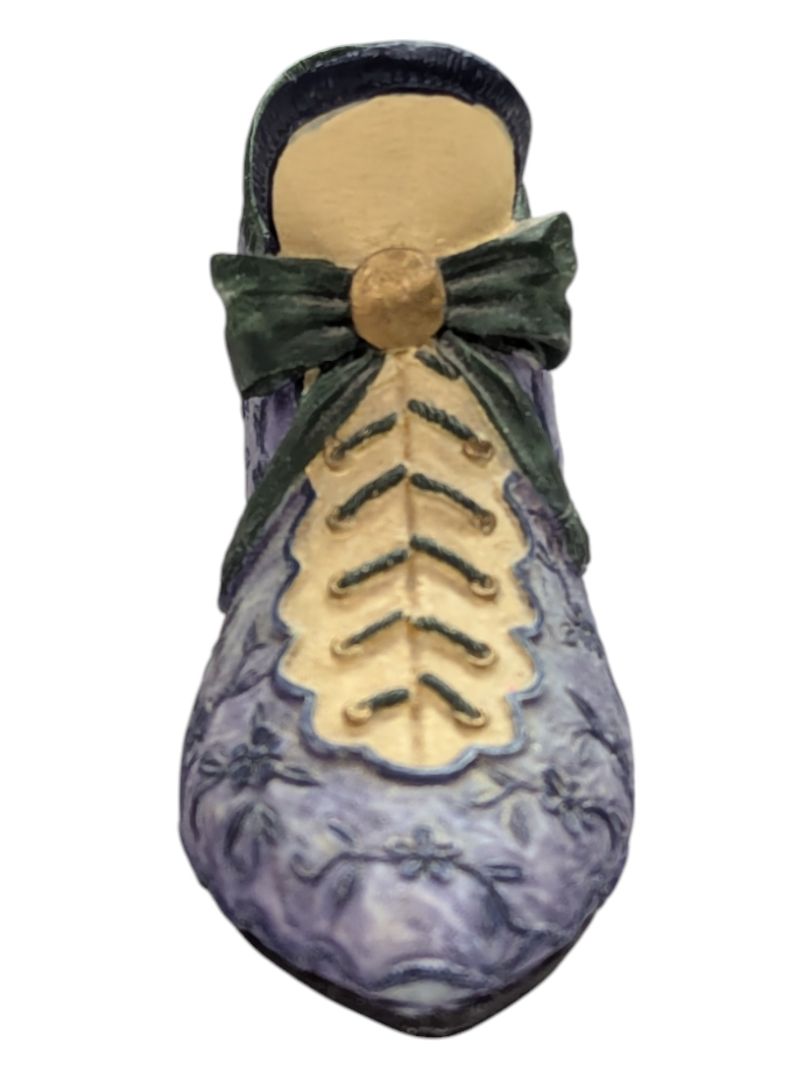 Mini Ceramic Shoe- Purple with Laces