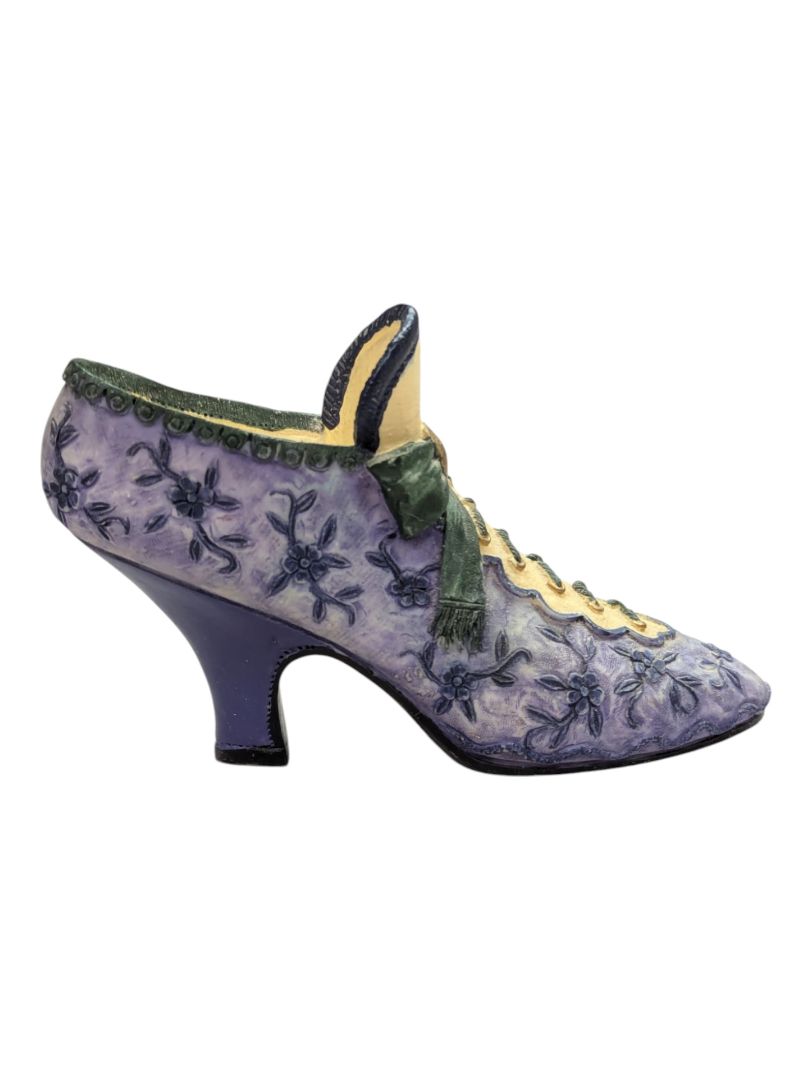 Mini Ceramic Shoe- Purple with Laces