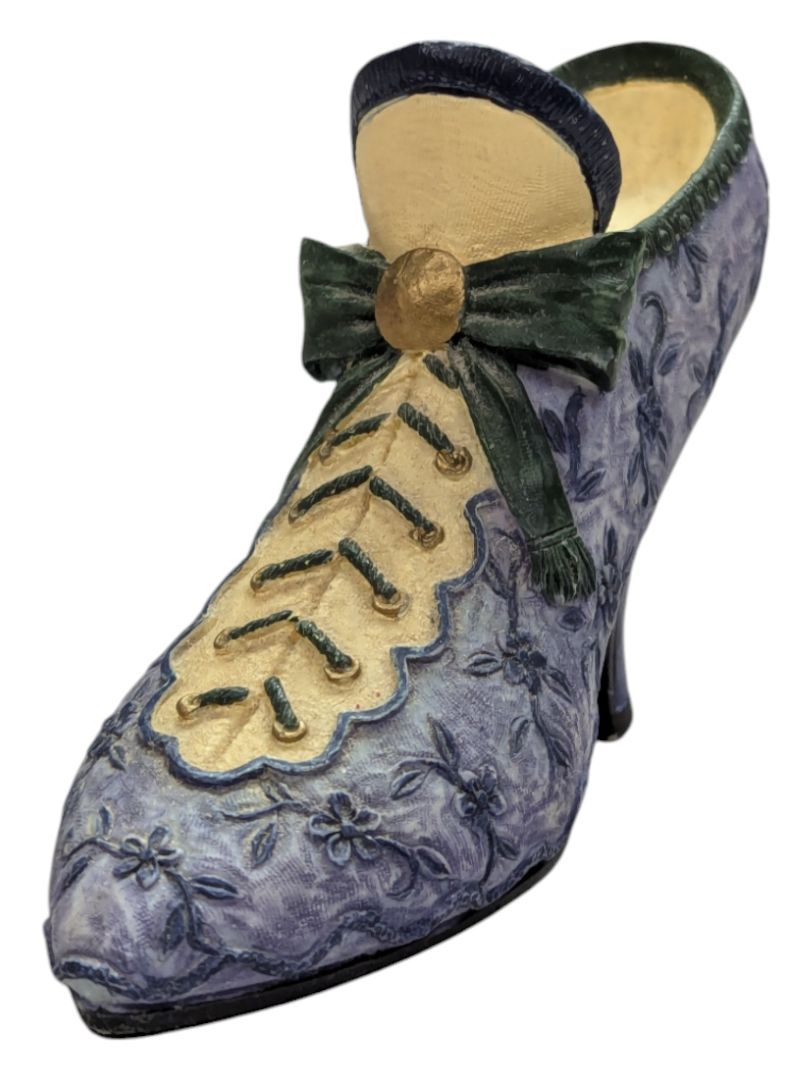 Mini Ceramic Shoe- Purple with Laces