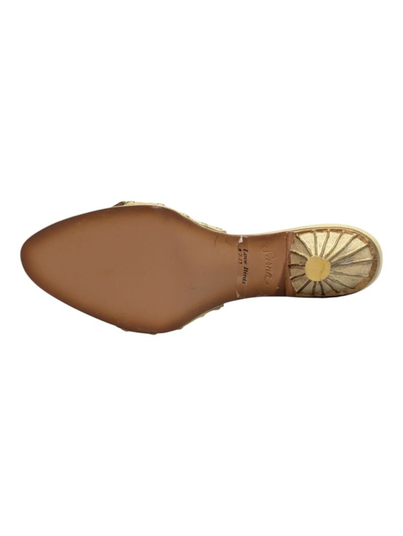 Mini Ceramic Shoe- Cream with Birds