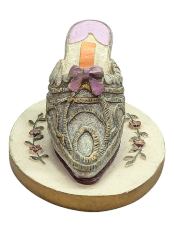 Mini Ceramic Shoe- Grey on Pedistal