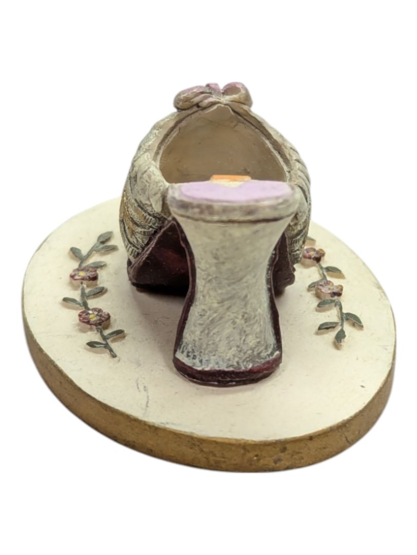 Mini Ceramic Shoe- Grey on Pedistal