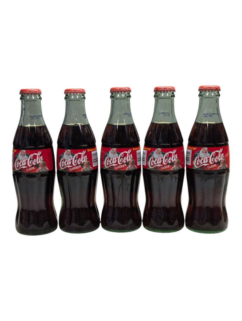 Lot of 5 Classic Chirstmas Coca-Cola bottles