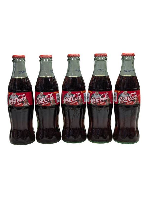 Lot of 5 Classic Chirstmas Coca-Cola bottles