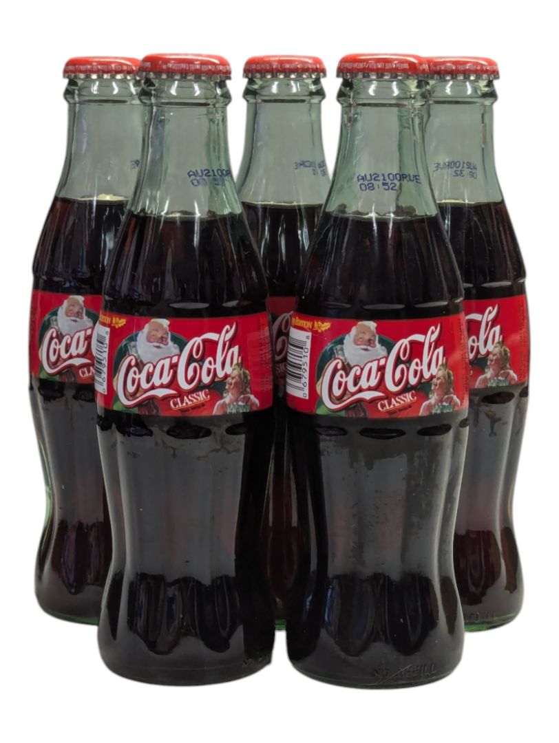 Lot of 5 Classic Chirstmas Coca-Cola bottles
