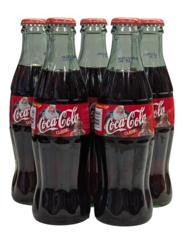Lot of 5 Classic Chirstmas Coca-Cola bottles