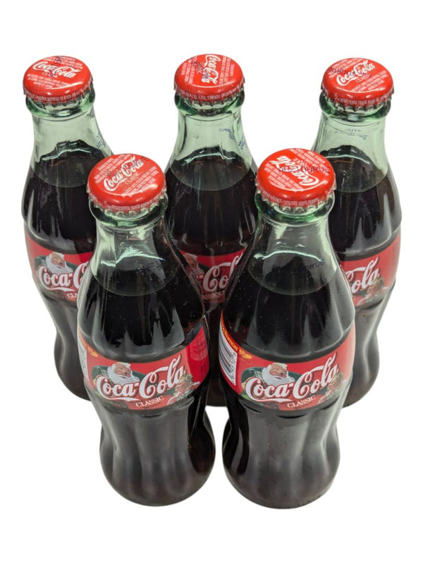 Lot of 5 Classic Chirstmas Coca-Cola bottles