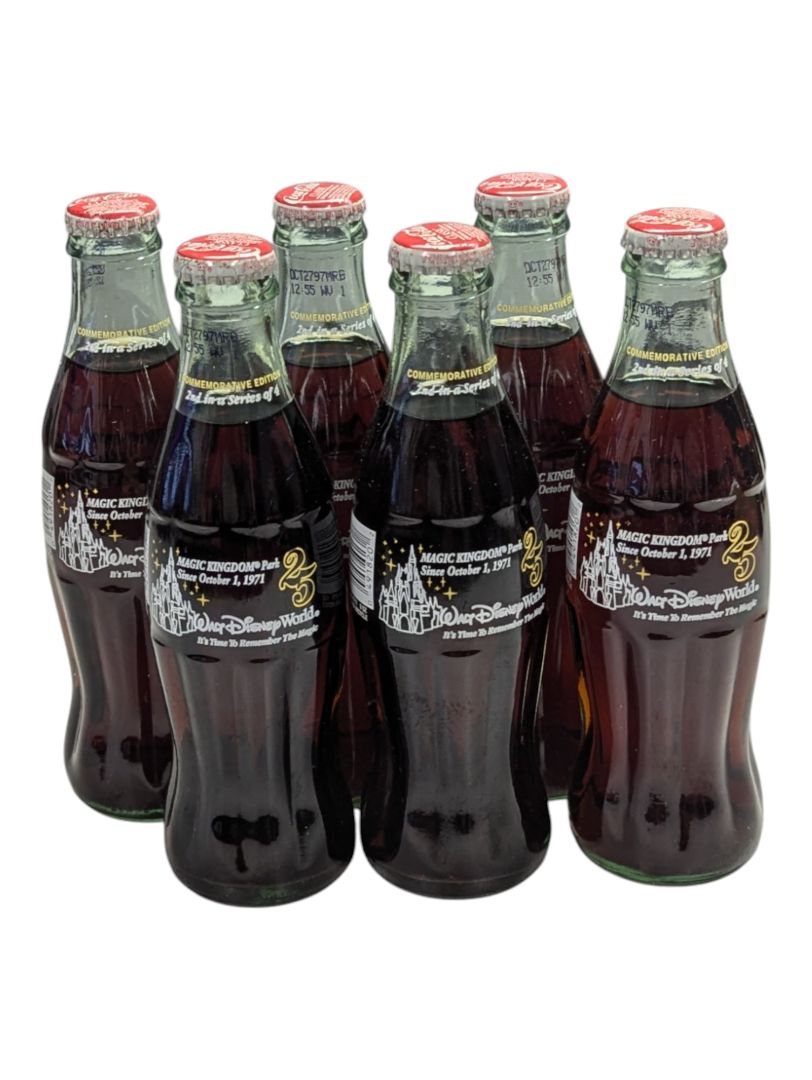 Lot of 6 Classic Maigc Kingdom Coca-Cola Bottles