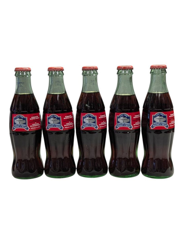 Lot of 5 Classic Maple Leaf Gardens Coca-Cola Bottles