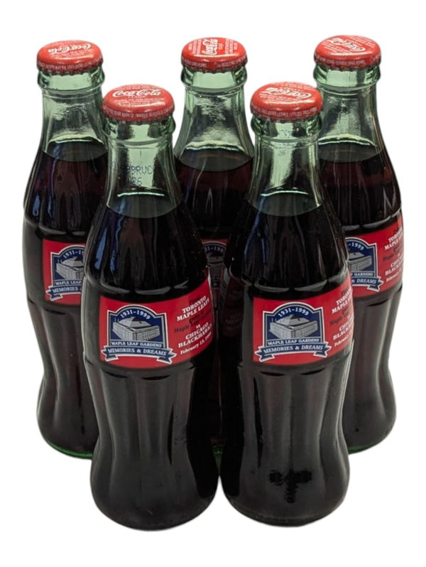 Lot of 5 Classic Maple Leaf Gardens Coca-Cola Bottles