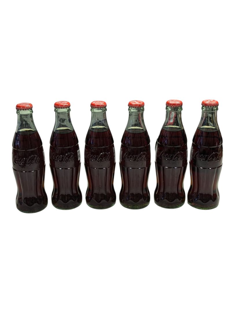Lot of 6 Classic Coca-Cola Bottles