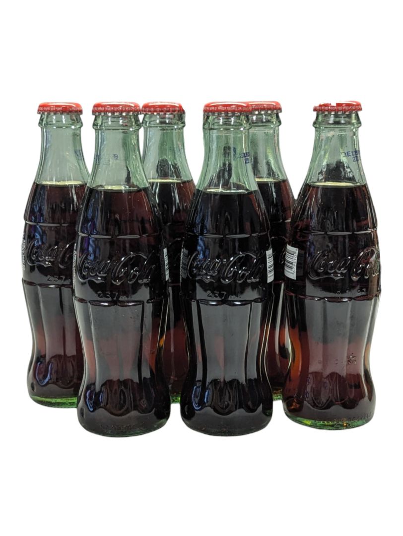 Lot of 6 Classic Coca-Cola Bottles