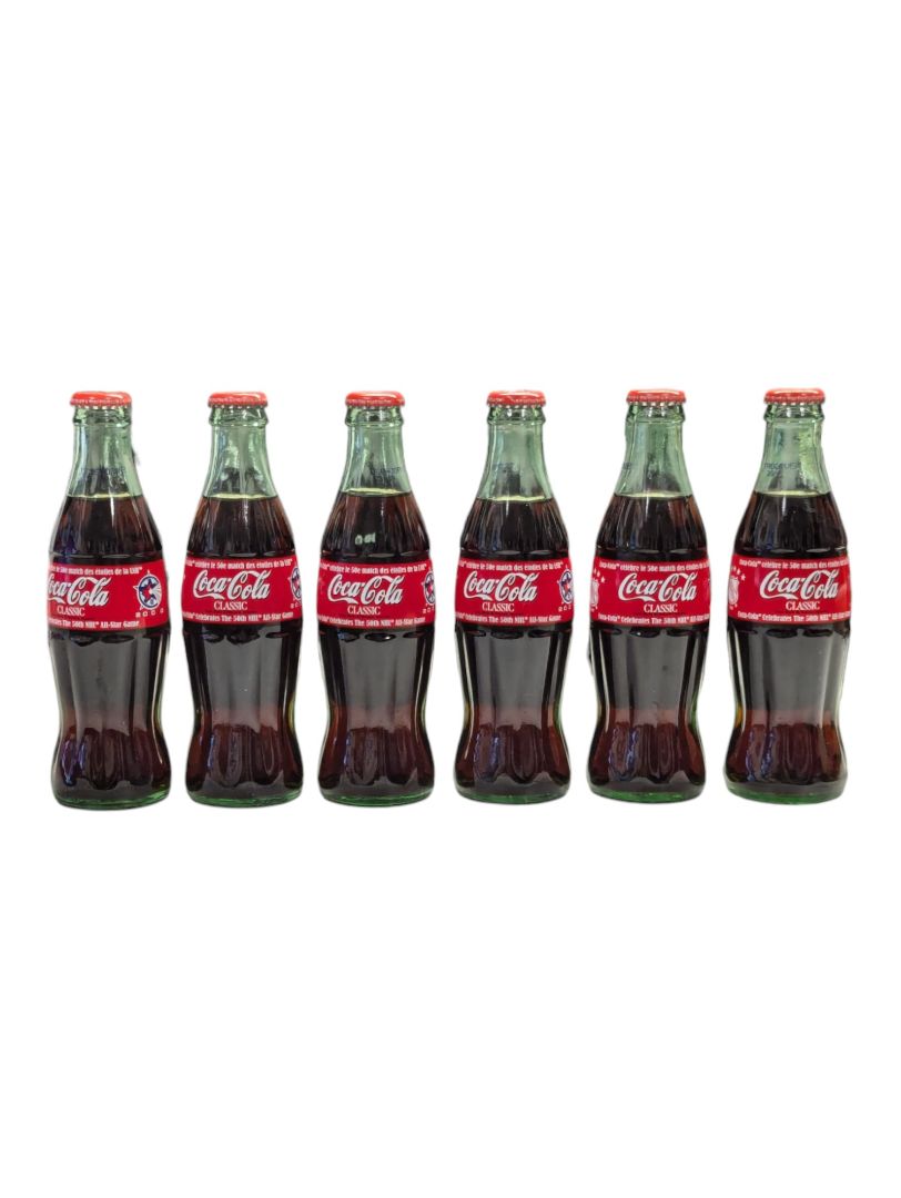 Lot of 6 Classic NHL All-Star Coca-Cola Bottles