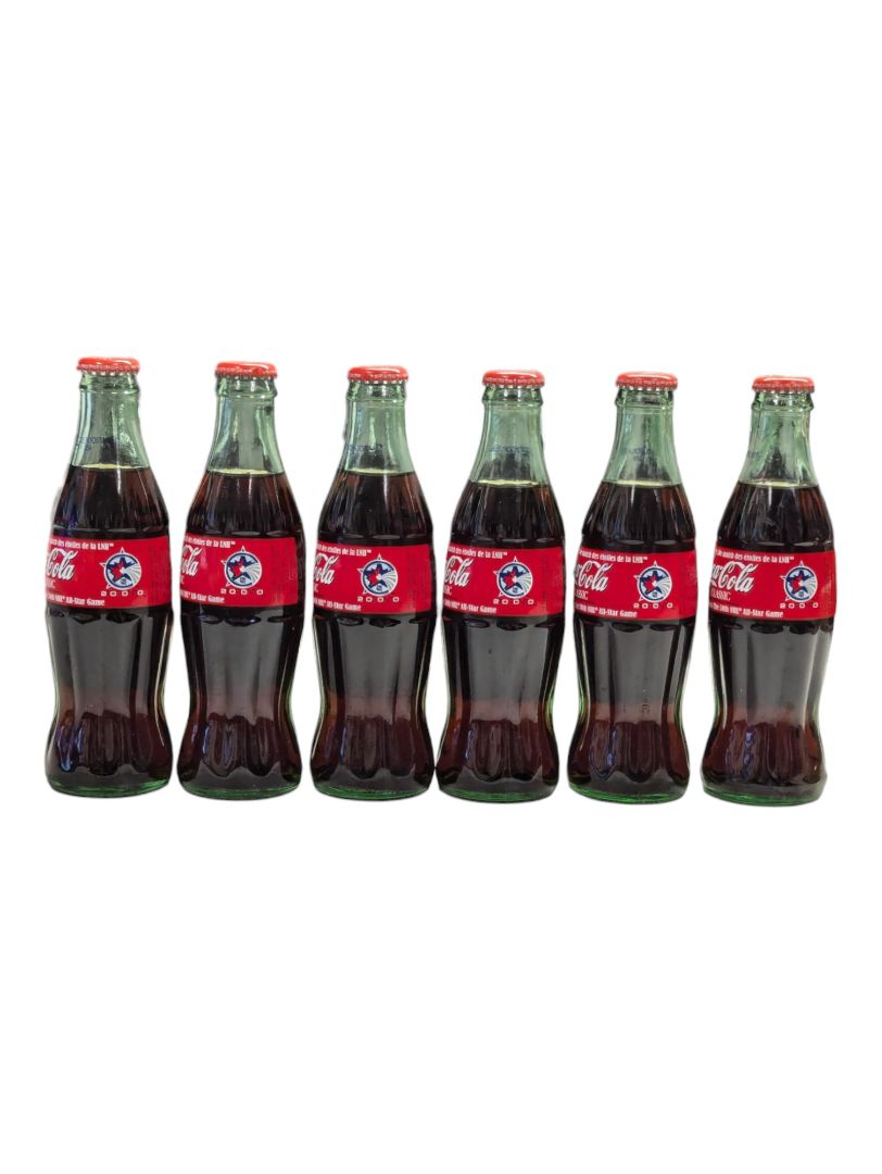 Lot of 6 Classic NHL All-Star Coca-Cola Bottles
