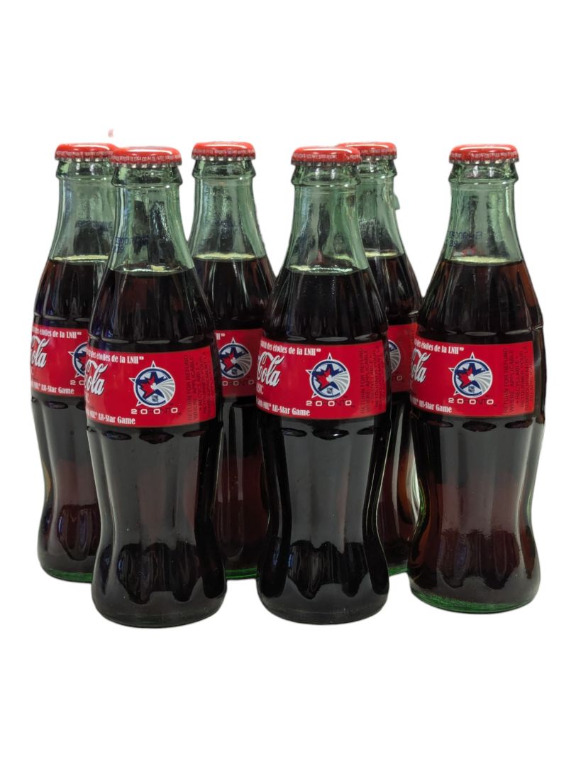 Lot of 6 Classic NHL All-Star Coca-Cola Bottles