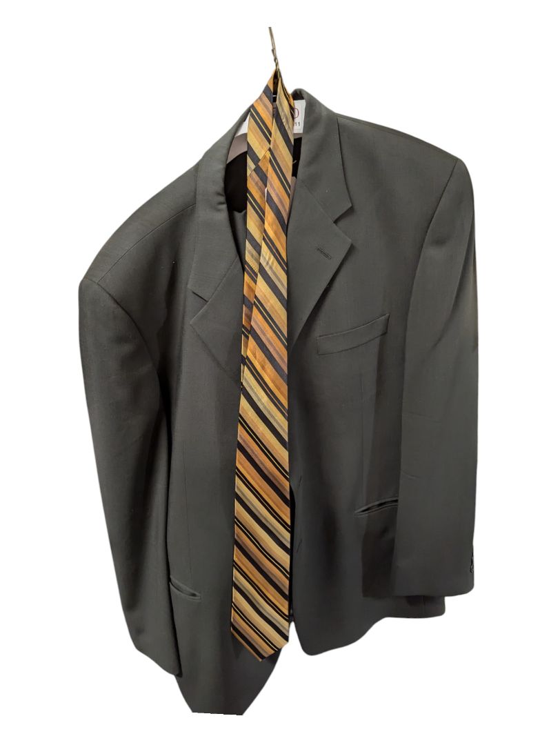 Dark Green Stars Suit Set with Perry Ellis Tie