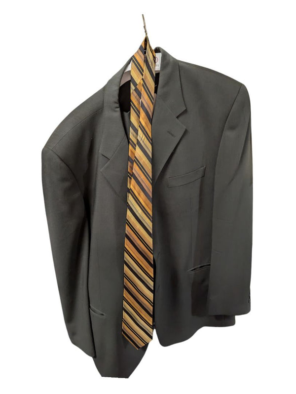 Dark Green Stars Suit Set with Perry Ellis Tie