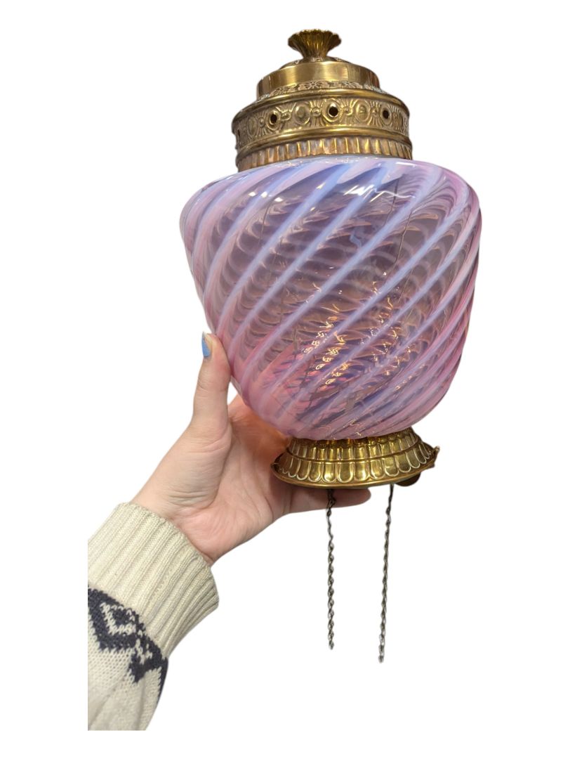 Antique Victorian Swirl Oil Lamp