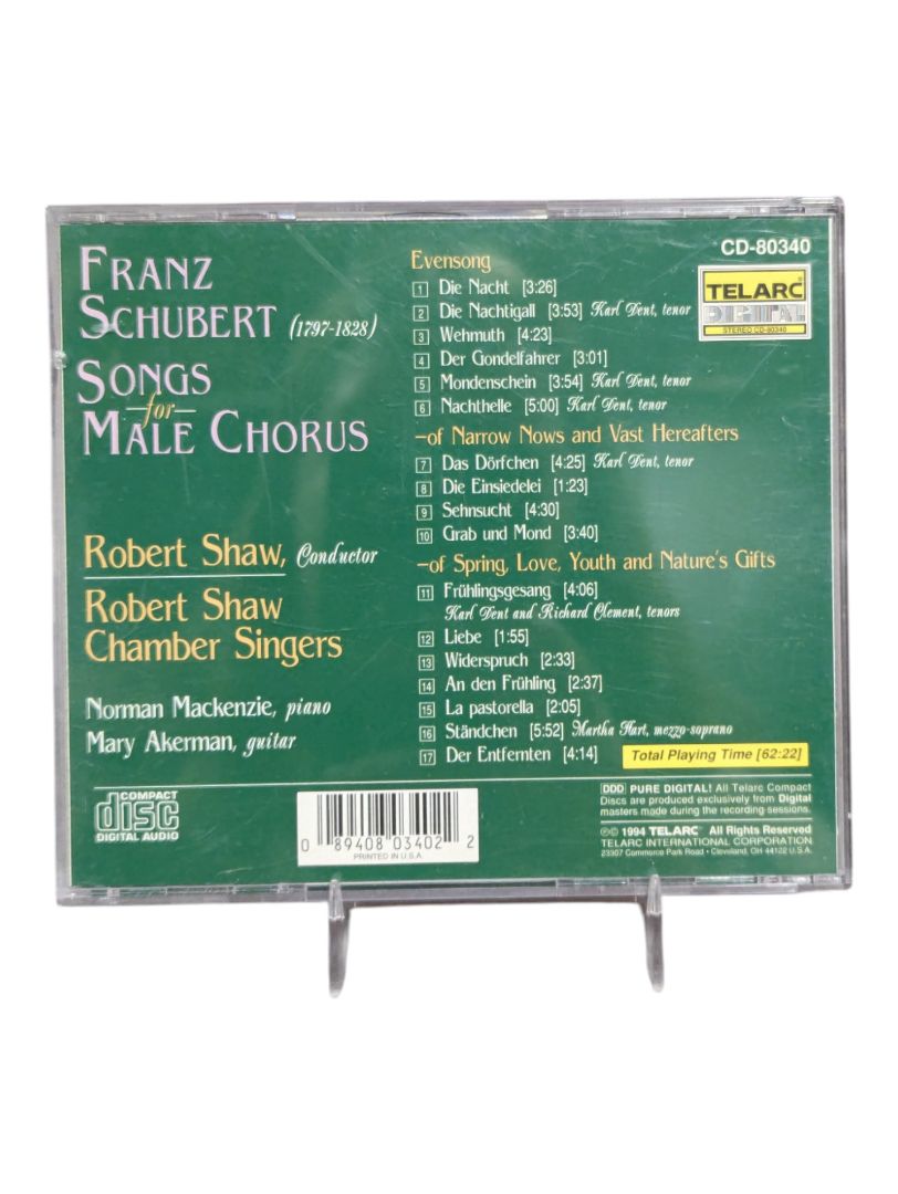 Schubert Songs for Male Chorus