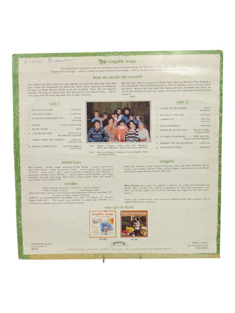 More Singable Songs LP