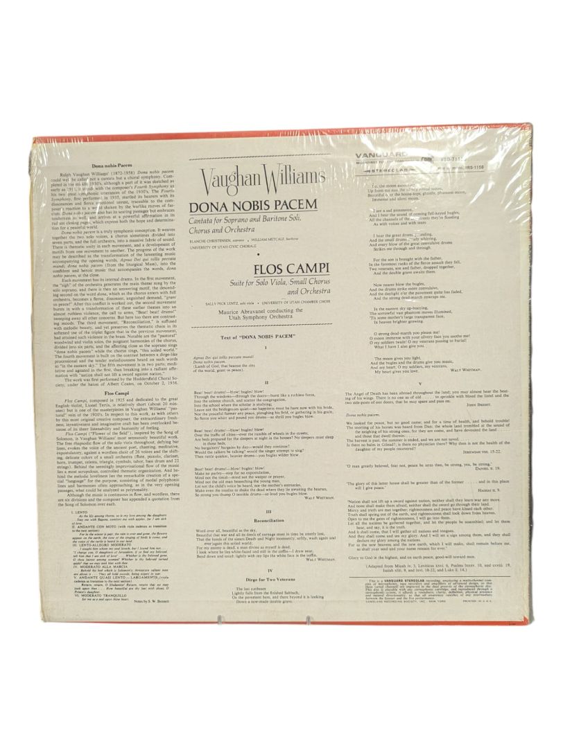 Vaughan Williams Dona Nobis Pacem LP