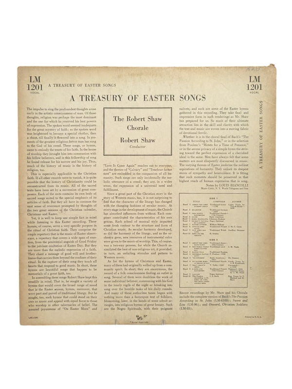 Robert Shaw A Treasury of Easter Songs LP