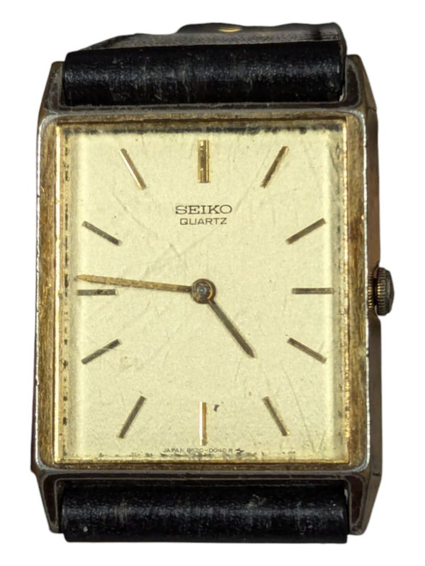 Vintage 1980s Seiko Tank Gold Champagne Dial