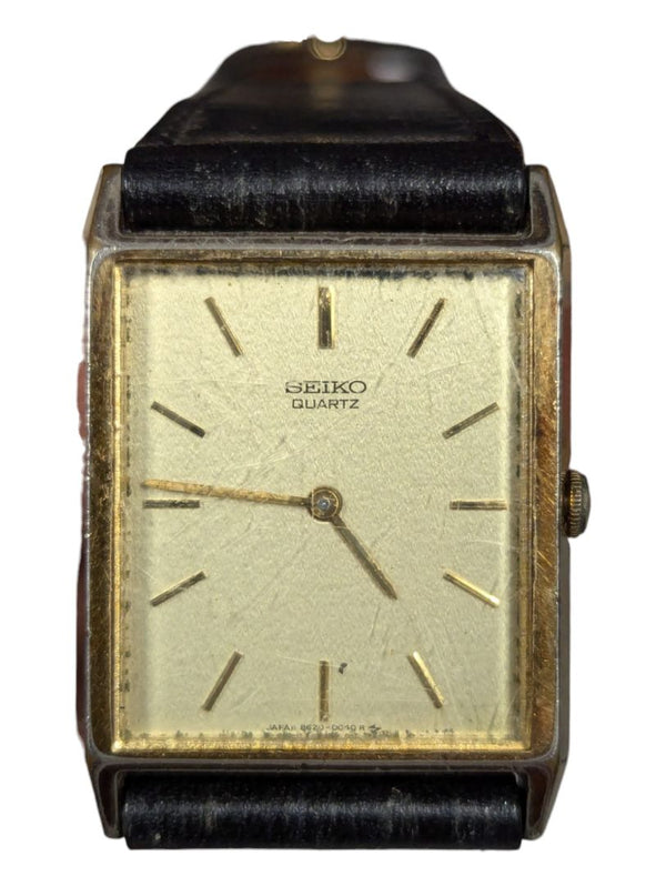 Vintage 1980s Seiko Tank Gold Champagne Dial