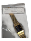 Vintage Seiko Tank Black Face Gold Band