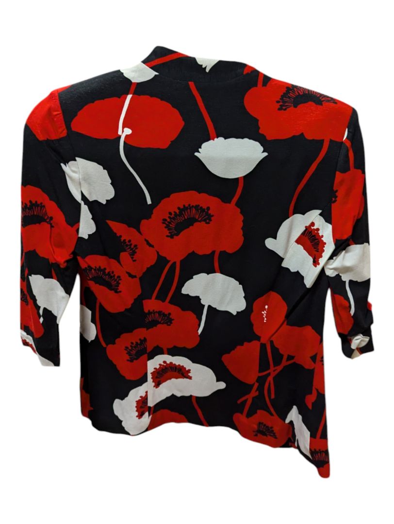 Red and White Poppy Nueva Short Sleave Blazer Size 4