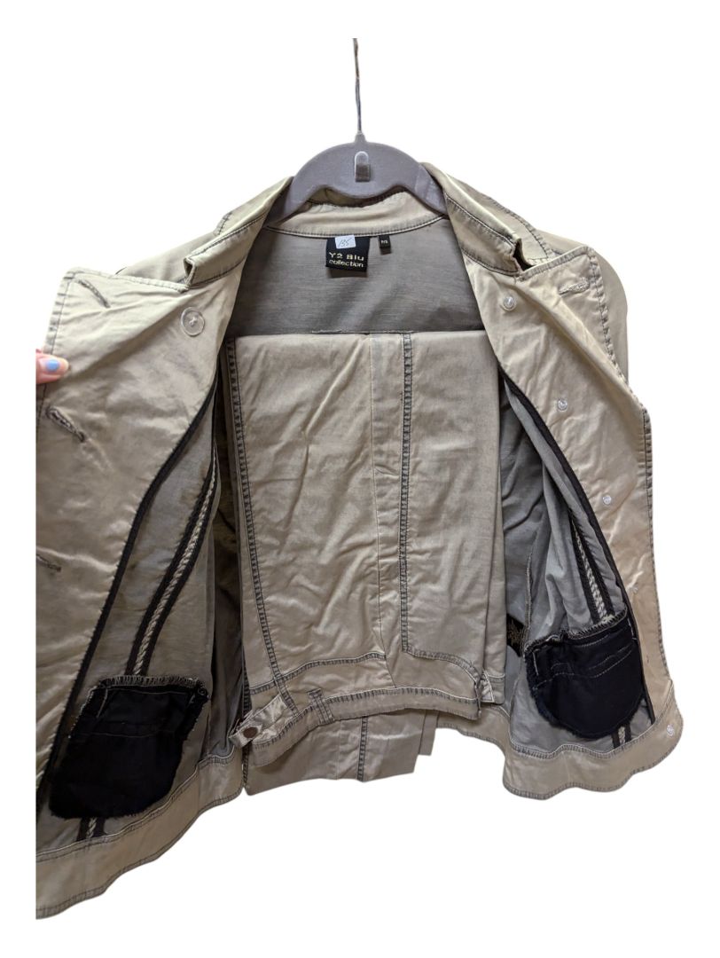 Beige Y2 Blu Collection Jacket and Pant Set Size Small