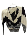 Cream and Grey Magnolia Knit Sweater Size Medium
