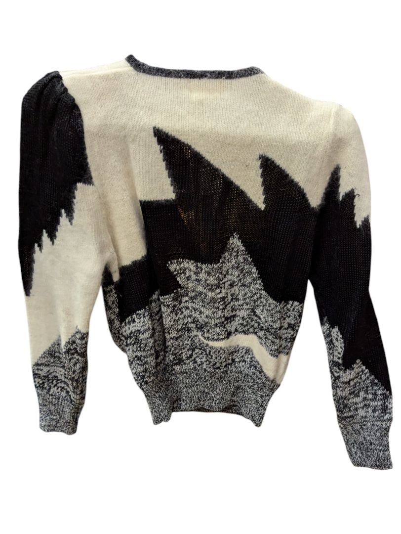Cream and Grey Magnolia Knit Sweater Size Medium