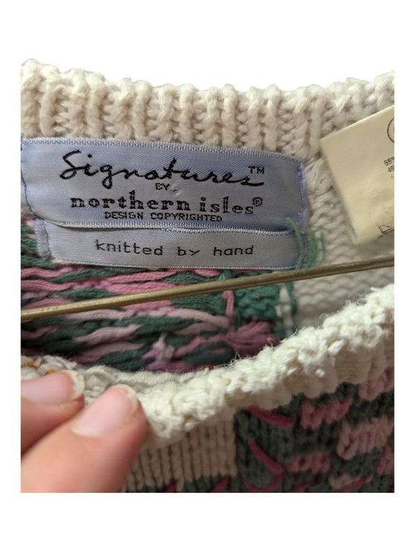 Pink Christmas Northern Isles Knit Sweater Size Large