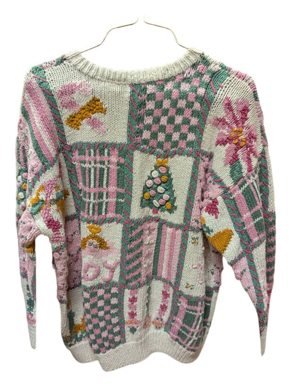 Pink Christmas Northern Isles Knit Sweater Size Large