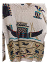 Cream Egyptian Segrets Sun Prints Knit Sweater Size Medium