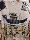 Cream Egyptian Segrets Sun Prints Knit Sweater Size Medium
