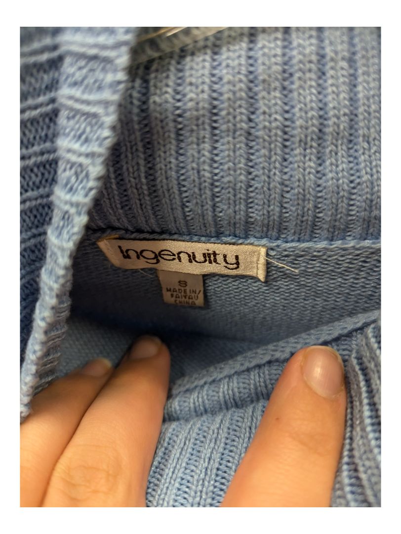 Light Blue Ingenuity Turtleneck Sweater Size Small