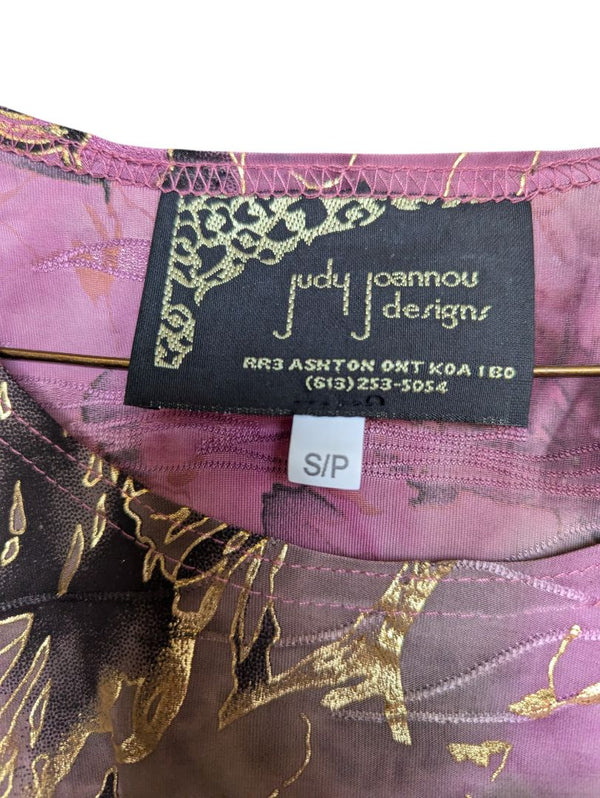 Pink and Gold Judy Joannou Long Sleave Size Small