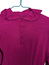 Pink Orly Quarter Button Sweater Size Small