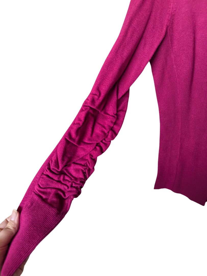 Pink Orly Quarter Button Sweater Size Small