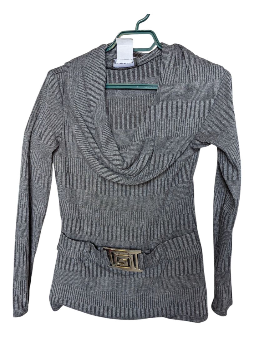 Grey Frank Lyman Cowl neck Sweater Size 4