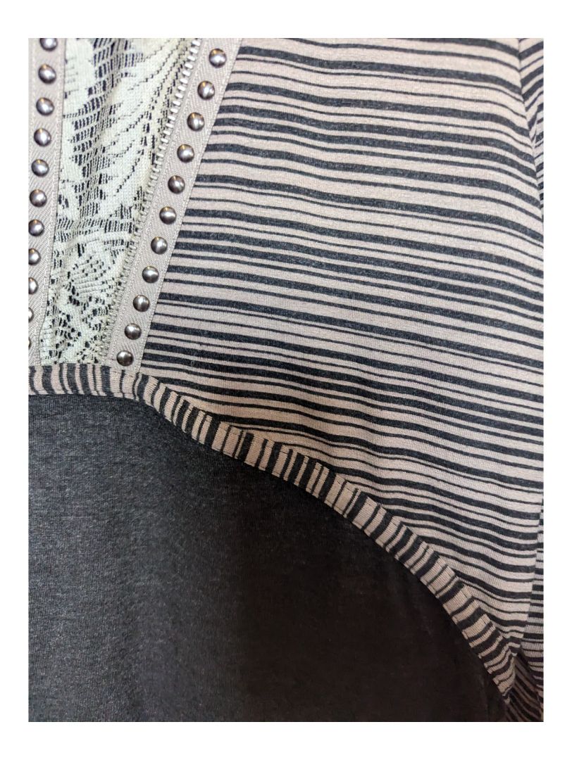 Beige and Grey Tricotto Long Sleave Size Medium